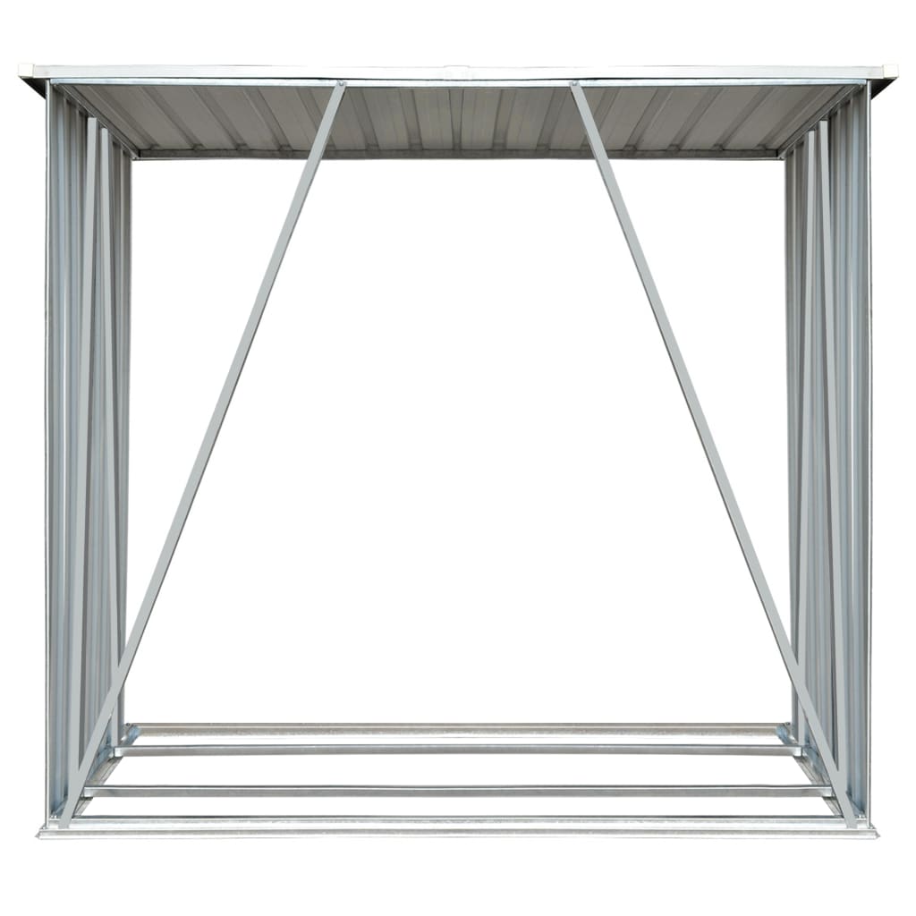 Brennholzlager Verzinkter Stahl 163 x 83 x 154 cm Braun