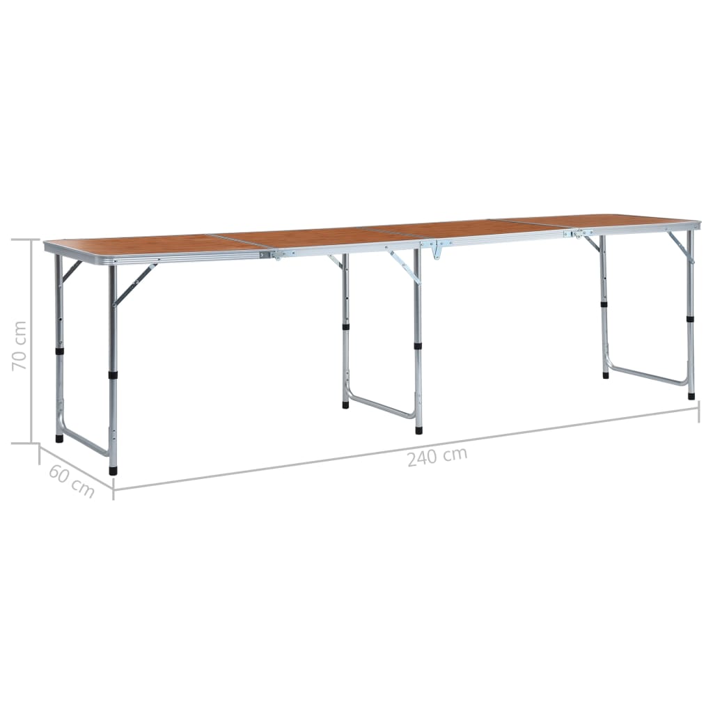 Klappbarer Campingtisch Aluminium 240 x 60 cm
