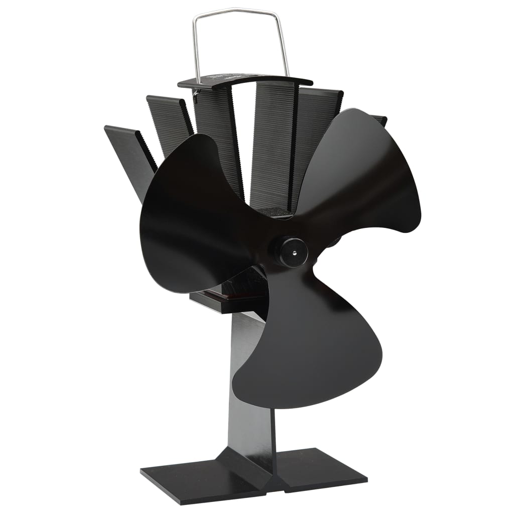 Ofenventilator Wärmebetrieben 3 Blätter Schwarz