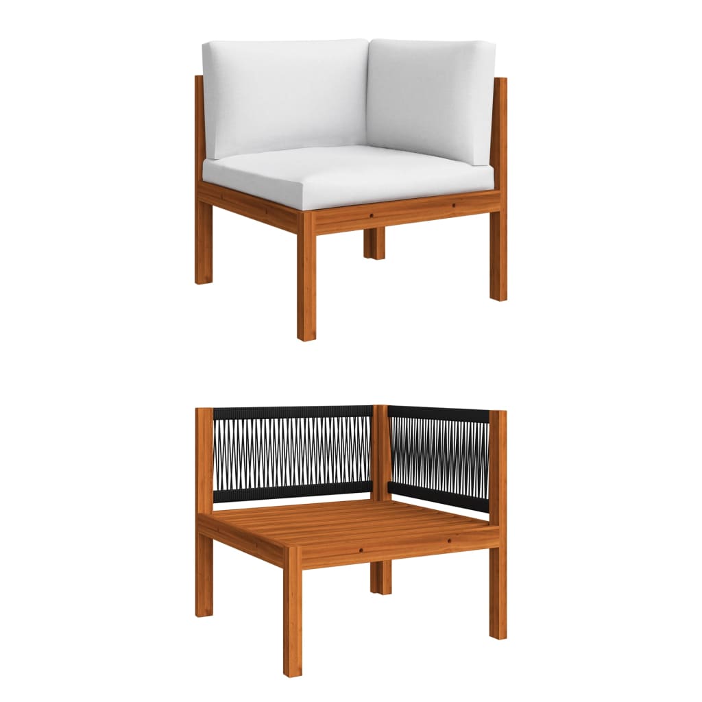 10-tlg. Garten-Lounge-Set mit Kissen Cremeweiß Massivholz Akazie