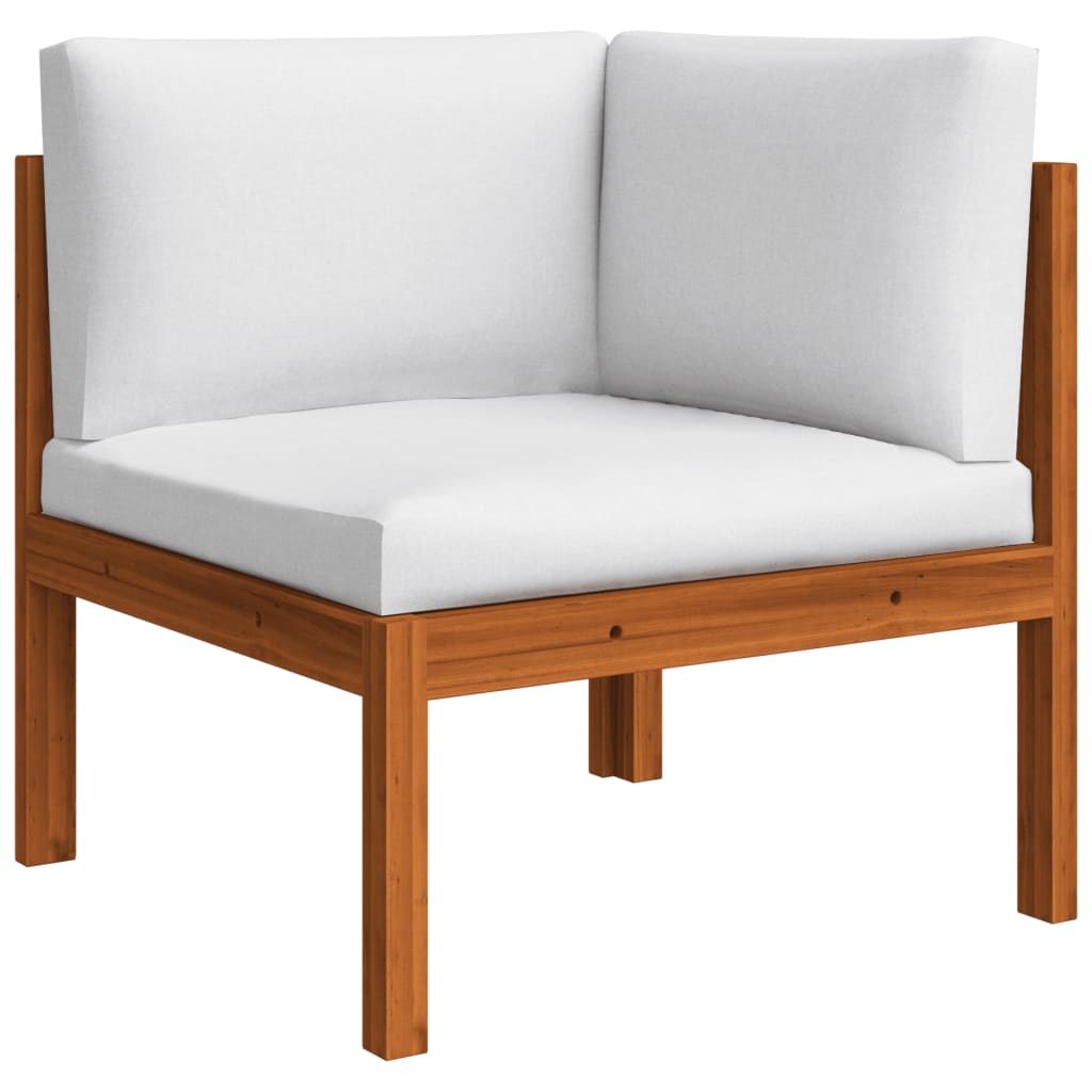 10-tlg. Garten-Lounge-Set mit Kissen Cremeweiß Massivholz Akazie