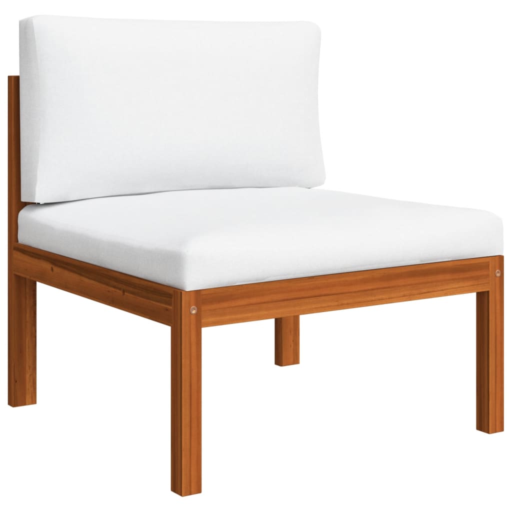 10-tlg. Garten-Lounge-Set mit Kissen Cremeweiß Massivholz Akazie