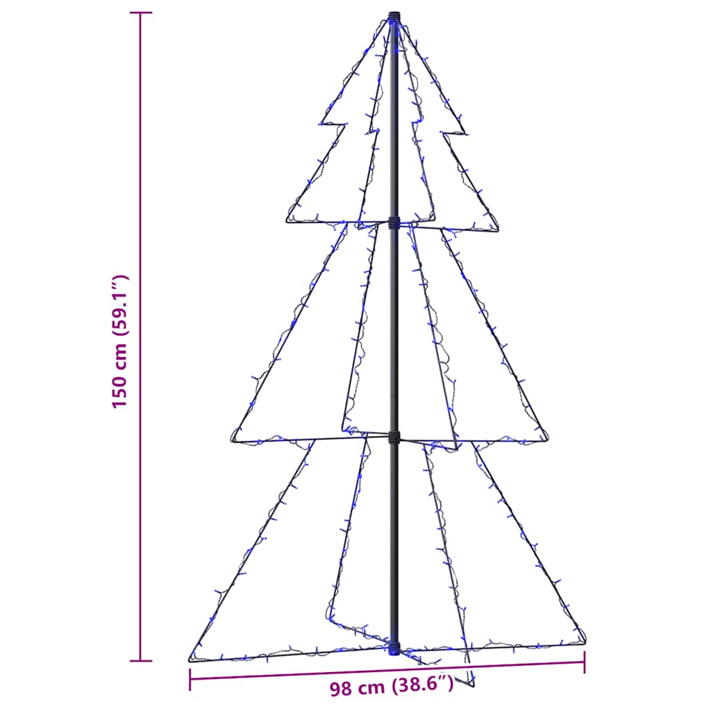 Weihnachtsbaum in Kegelform 200 LEDs Indoor Outdoor 98x150 cm