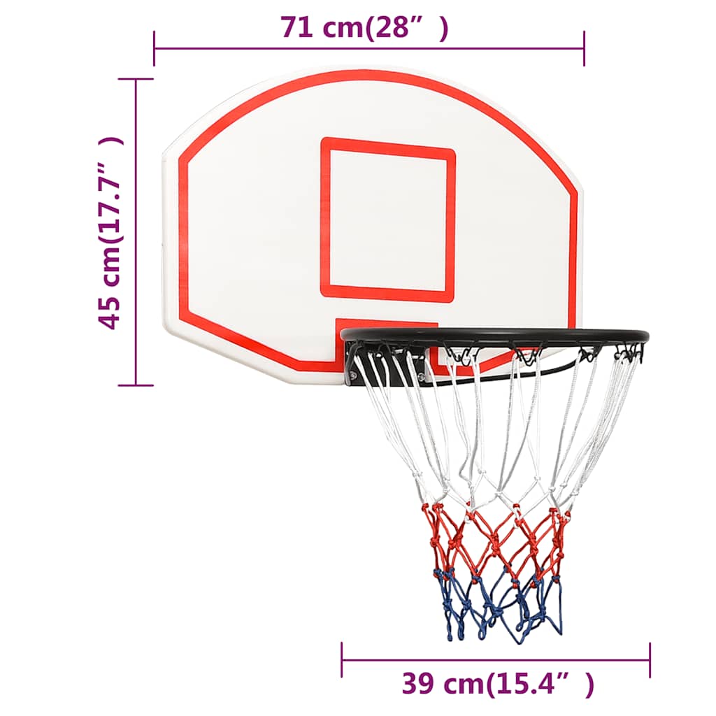Basketballkorb Weiß 71x45x2 cm Polyethylen-oceanien.ch