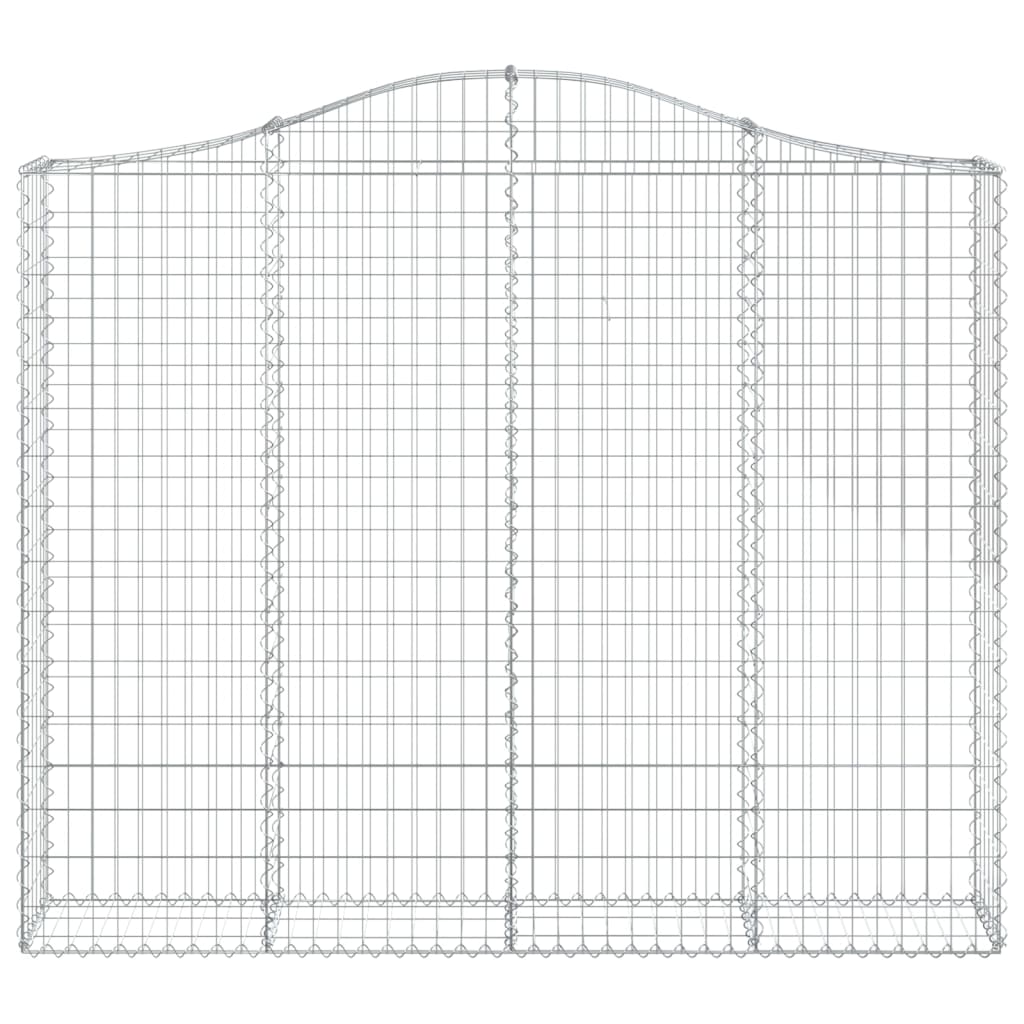 Gabionen mit Hochbogen 4 Stk. 200x30x160/180cm Verzinktes Eisen