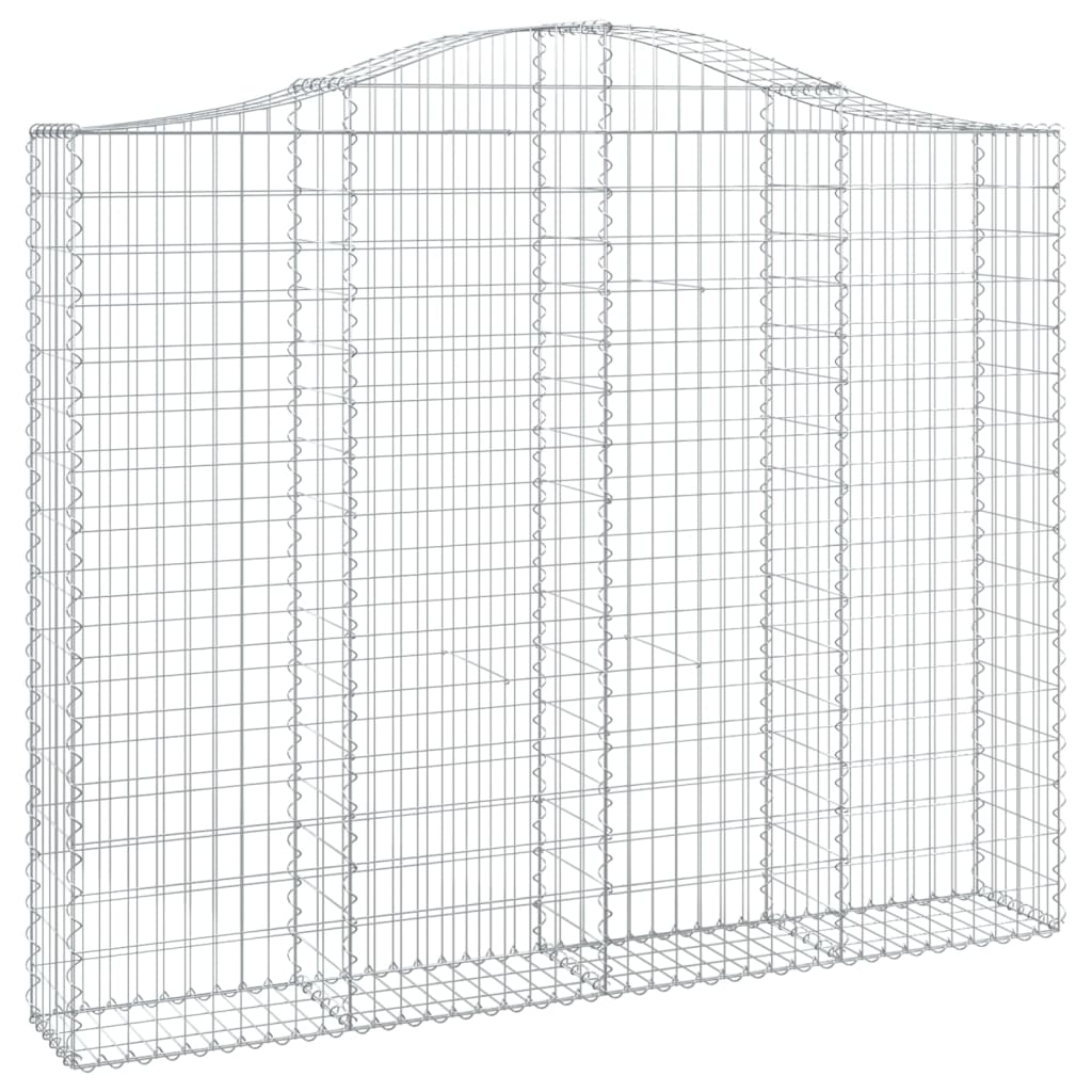 Gabionen mit Hochbogen 9 Stk. 200x30x160/180cm Verzinktes Eisen
