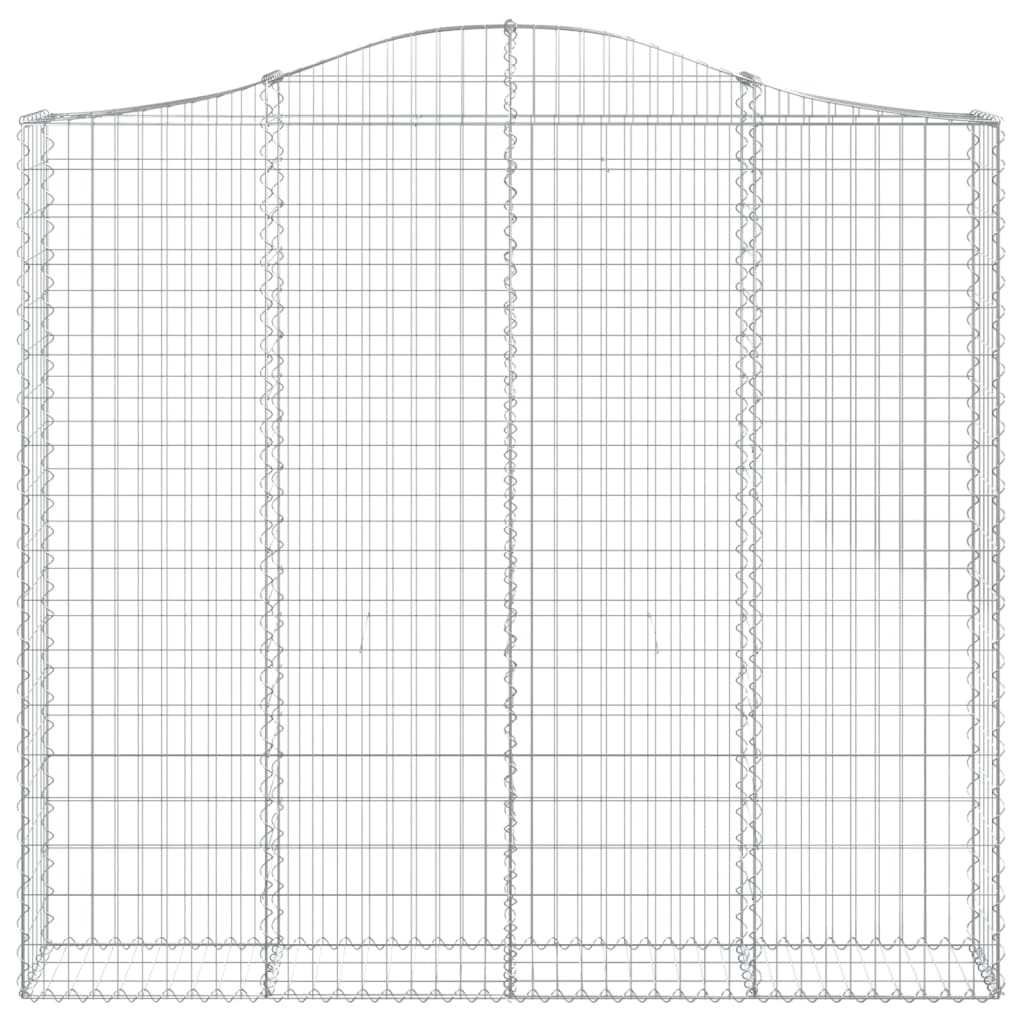 Gabionen mit Hochbogen 2 Stk. 200x30x180/200cm Verzinktes Eisen