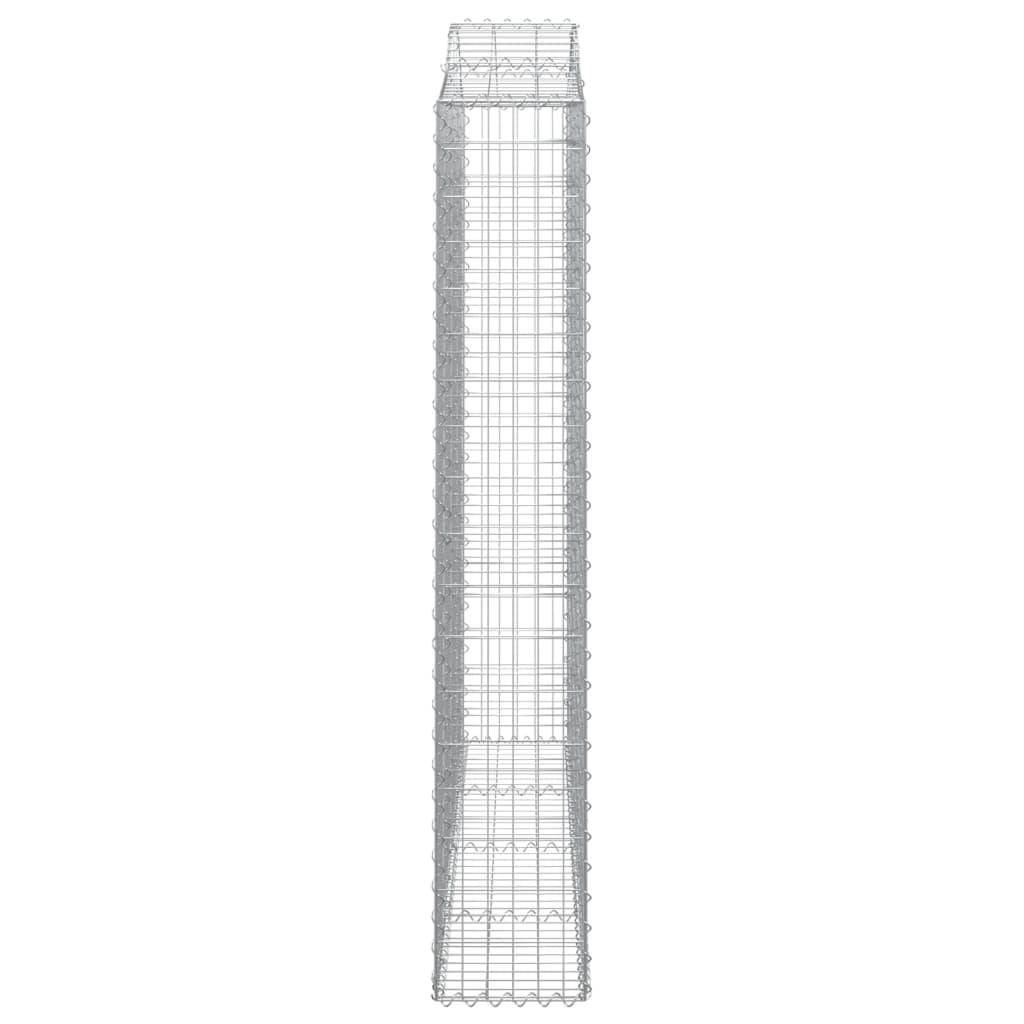 Gabionen mit Hochbogen 2 Stk. 200x30x180/200cm Verzinktes Eisen