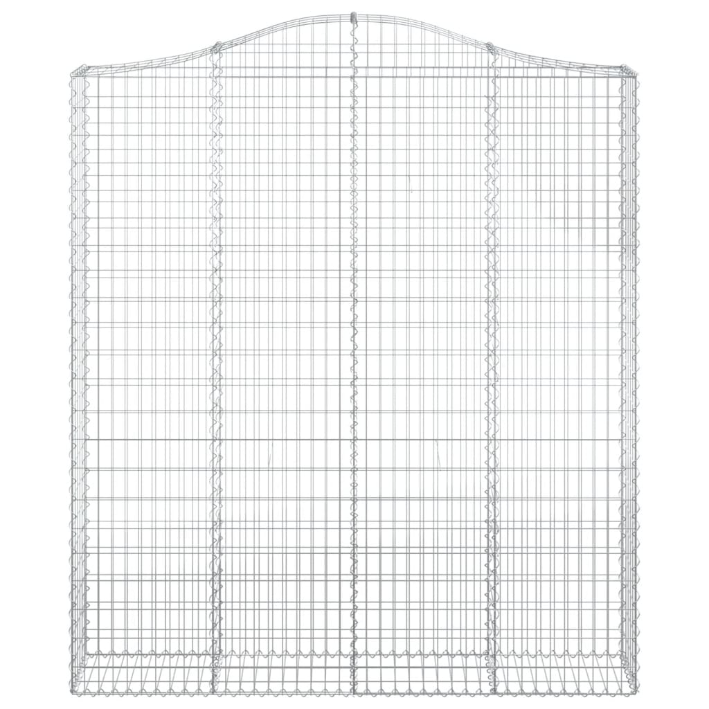 Gabionen mit Hochbogen 5 Stk. 200x30x220/240cm Verzinktes Eisen
