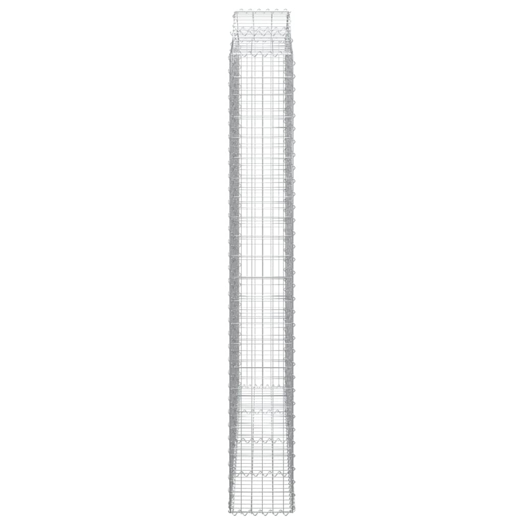 Gabionen mit Hochbogen 5 Stk. 200x30x220/240cm Verzinktes Eisen