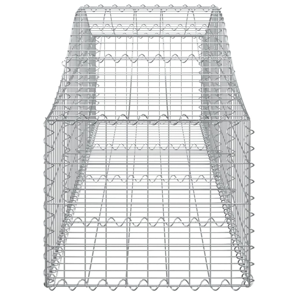 Gabionen mit Hochbogen 14 Stk. 200x50x40/60 cm Verzinktes Eisen