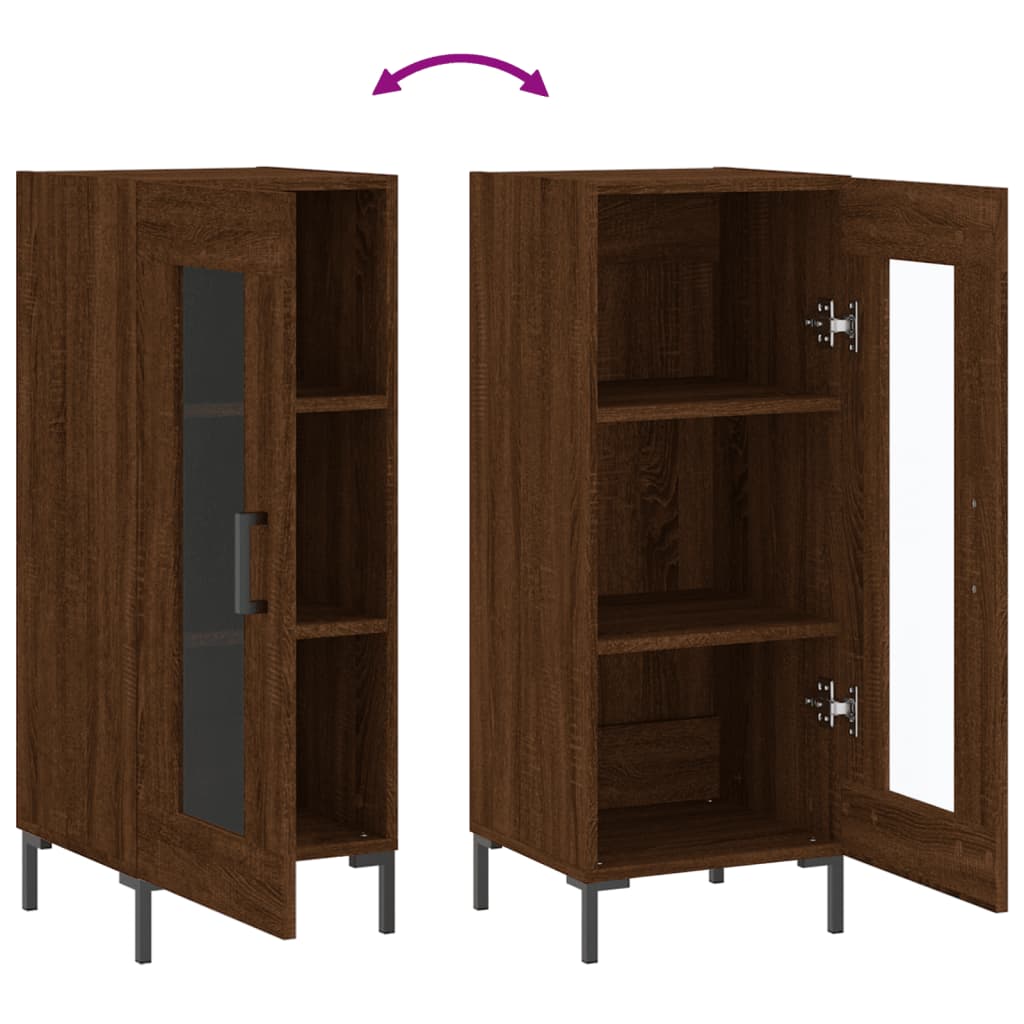 Sideboard Braun Eichen-Optik 34,5x34x90 cm Holzwerkstoff