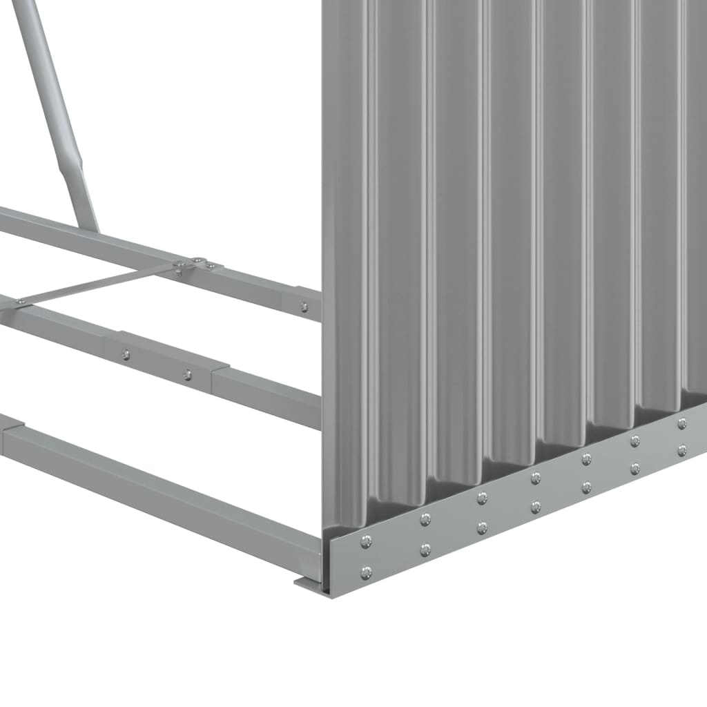 Kaminholzunterstand Hellgrau 120x45x140 cm Verzinkter Stahl