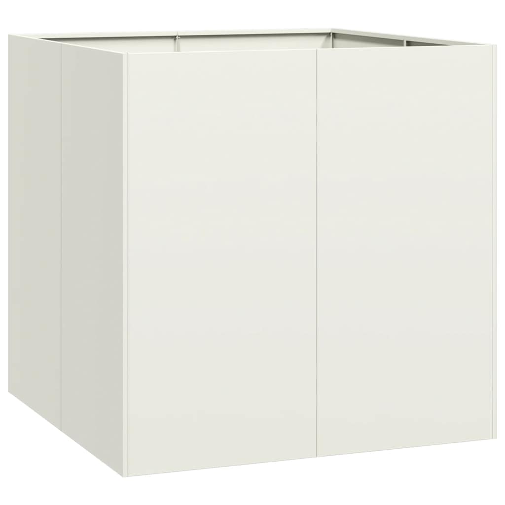 Pflanzgefäß Weiß 80x80x80 cm Stahl