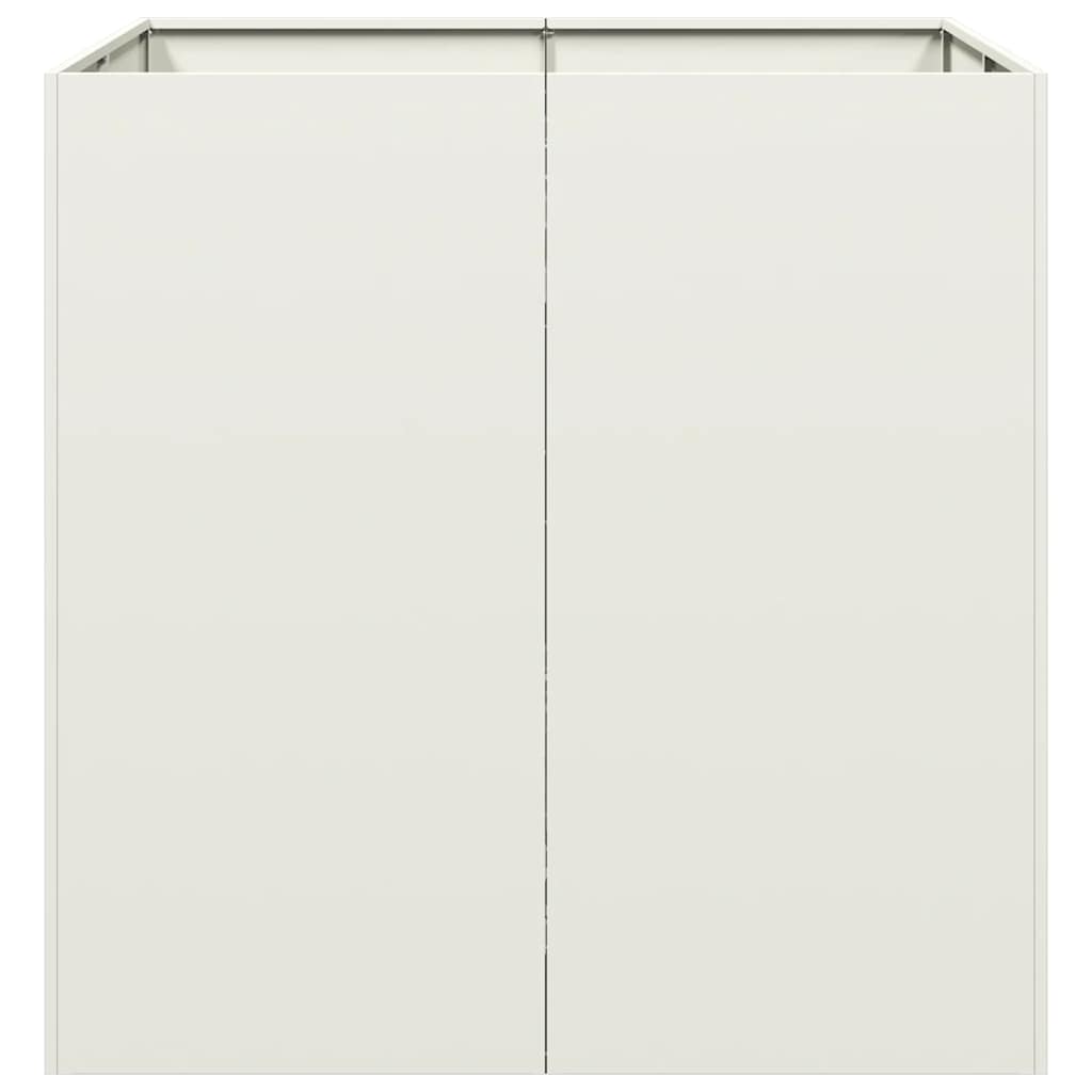Pflanzgefäß Weiß 80x80x80 cm Stahl