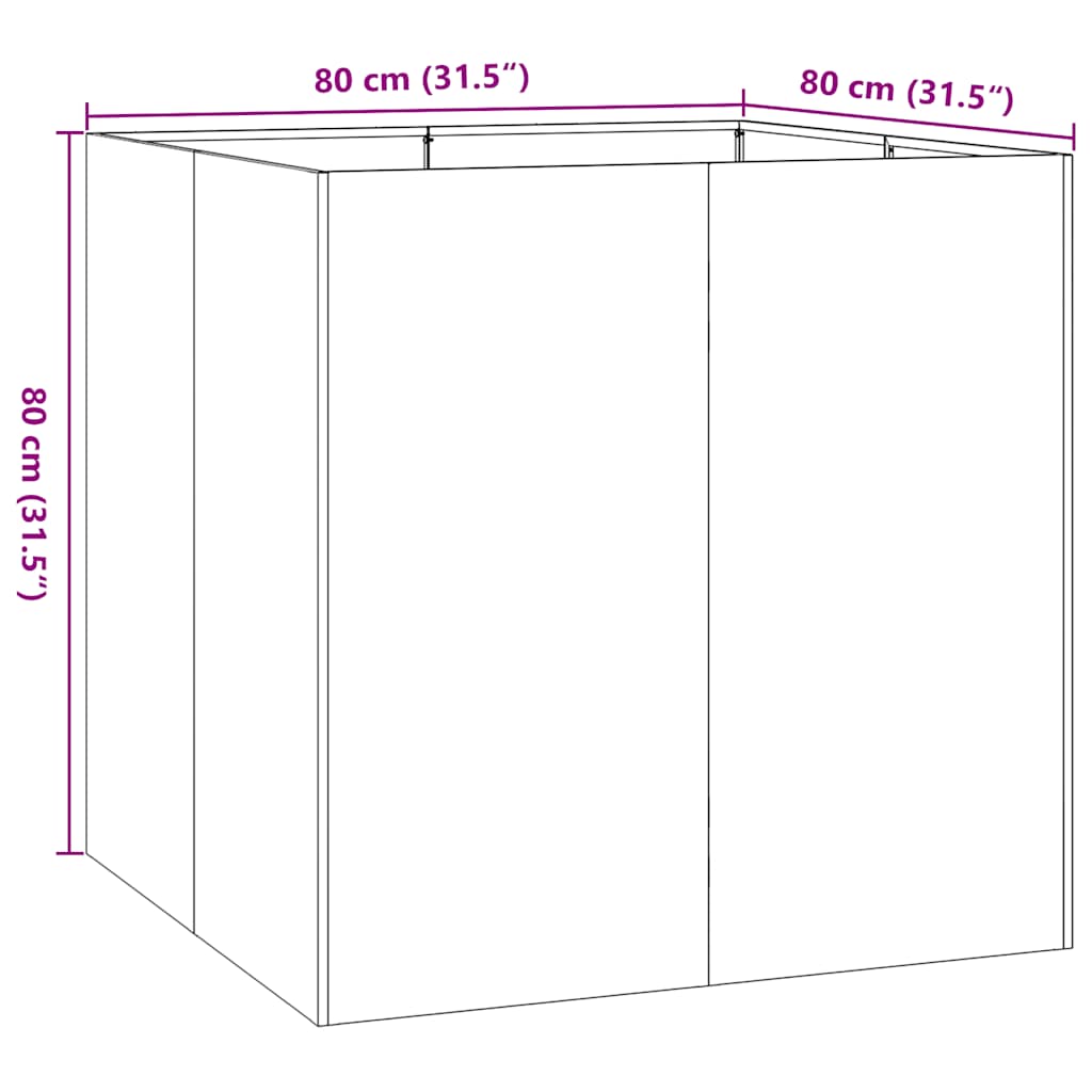 Pflanzgefäß Weiß 80x80x80 cm Stahl
