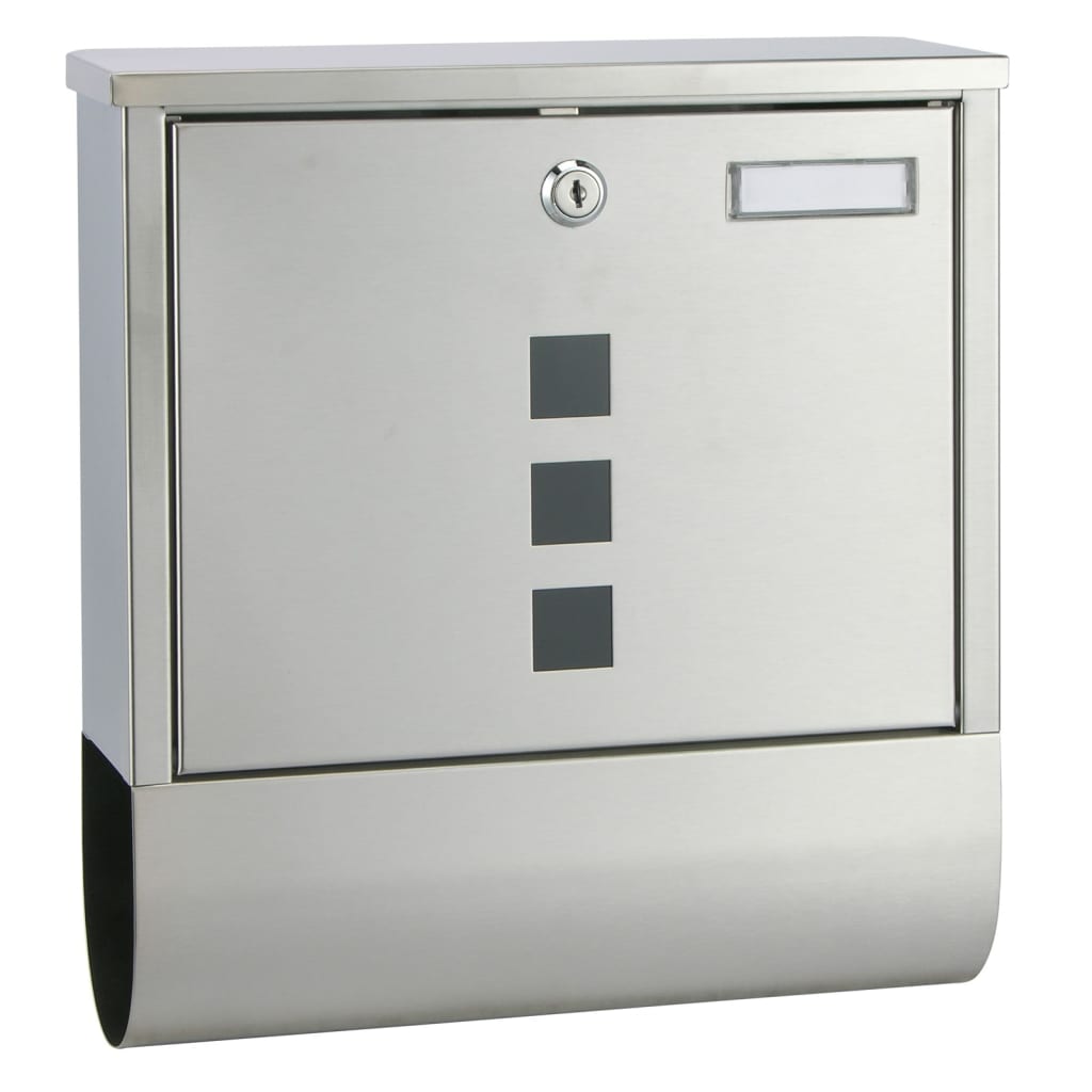 Briefkasten mit Zeitungshalter 30,5x9,6x33,5 cm Edelstahl