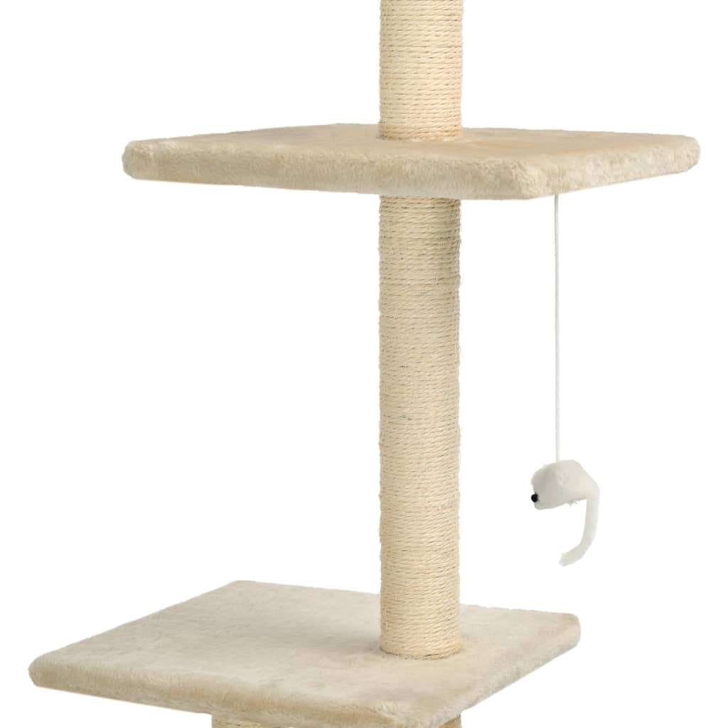 Katzen-Kratzbaum mit Sisal-Kratzsäulen 260 cm Beige