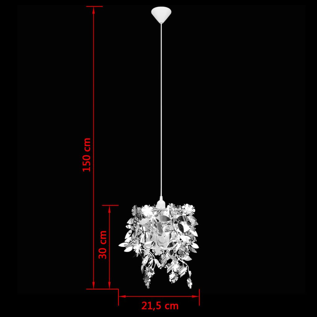 Blätter Pailletten Anhänger Kronlampe Silbern