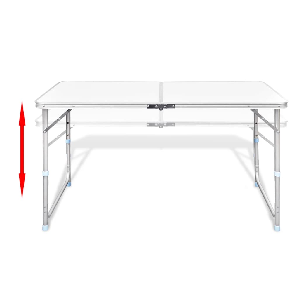 Campingtisch mit 4 Hockern Klappbar Höhenverstellbar 120x60 cm