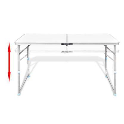 Campingtisch mit 4 Hockern Klappbar Höhenverstellbar 120x60 cm
