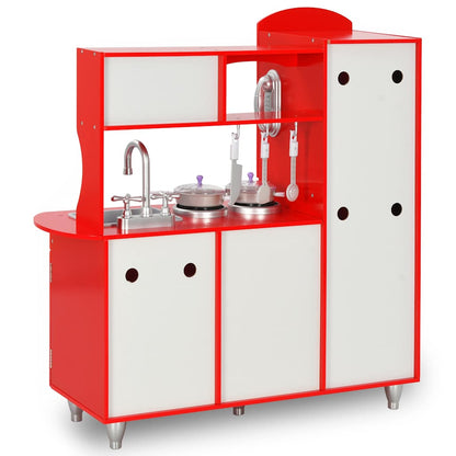 Spielküche Kinder MDF 84x31x89 cm Rot