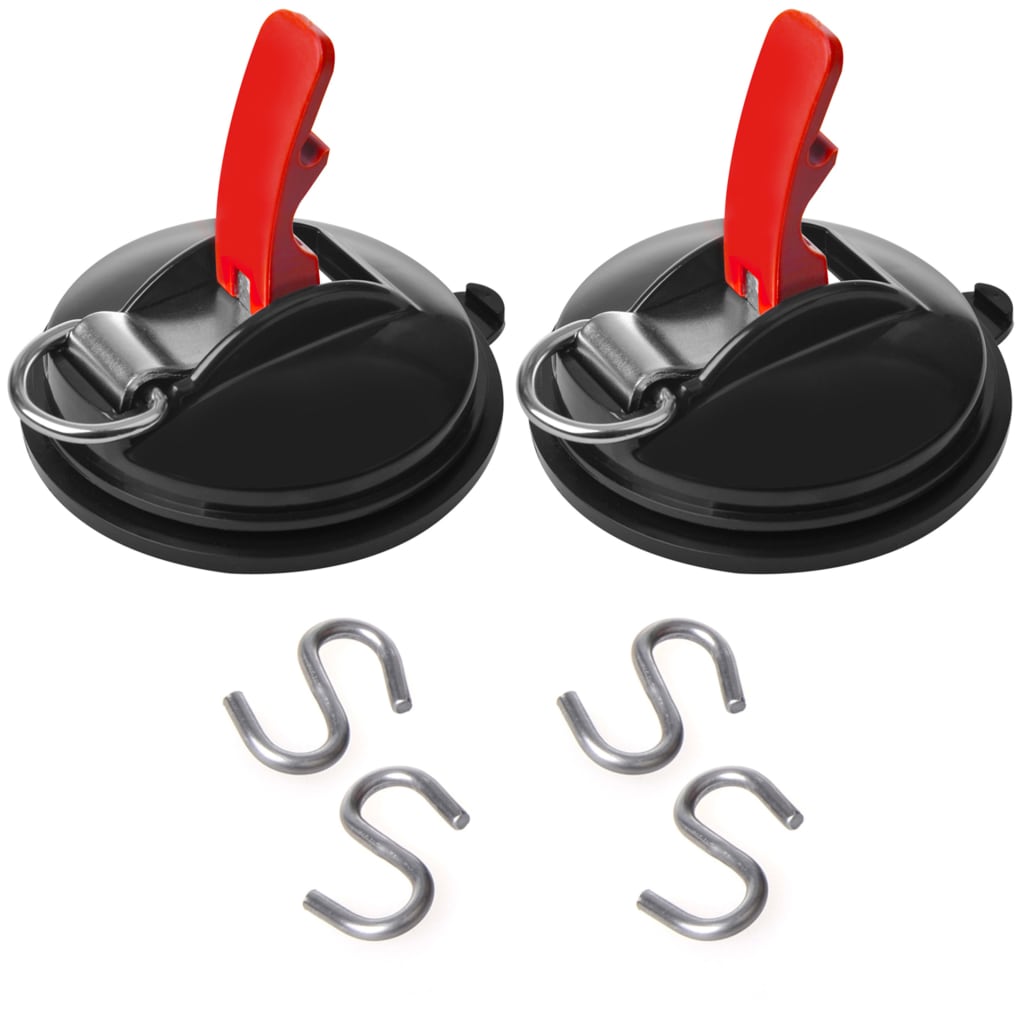 Saugnäpfe mit Ringen und 4 S-Haken