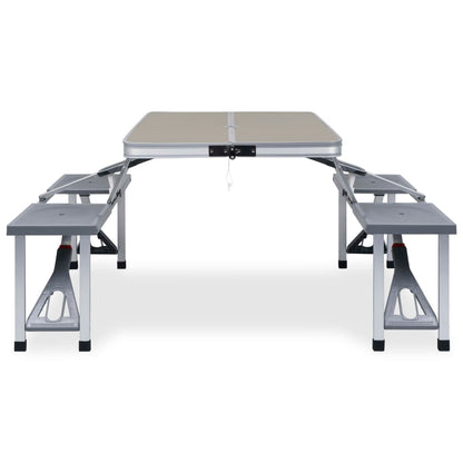 Klappbarer Campingtisch mit 4 Sitzen Stahl Aluminium