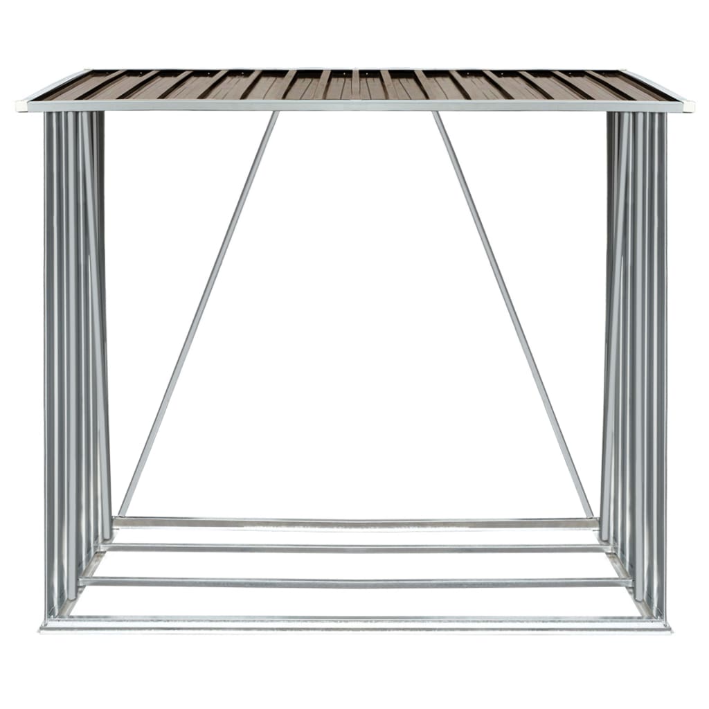 Brennholzlager Verzinkter Stahl 163 x 83 x 154 cm Braun