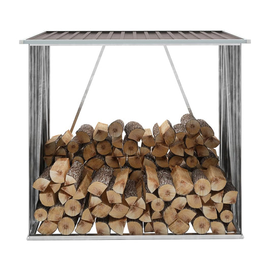 Brennholzlager Verzinkter Stahl 163 x 83 x 154 cm Braun