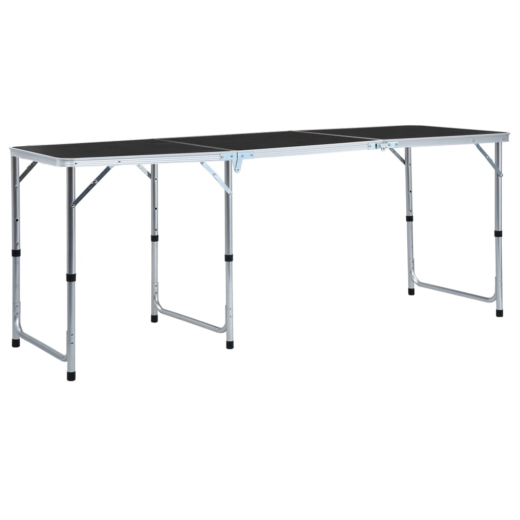 Klappbarer Campingtisch Grau Aluminium 180 x 60 cm