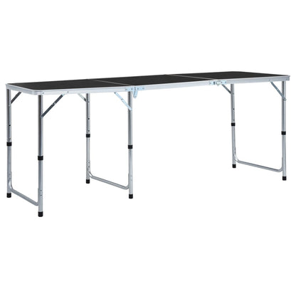 Klappbarer Campingtisch Grau Aluminium 180 x 60 cm