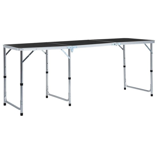 Klappbarer Campingtisch Grau Aluminium 180 x 60 cm