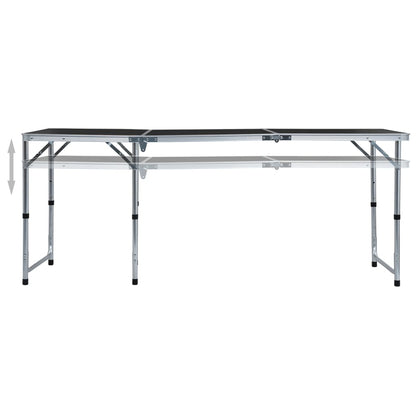 Klappbarer Campingtisch Grau Aluminium 180 x 60 cm
