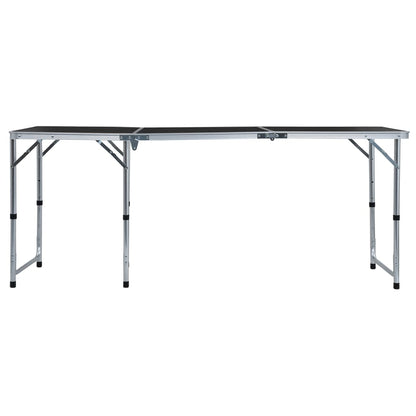 Klappbarer Campingtisch Grau Aluminium 180 x 60 cm