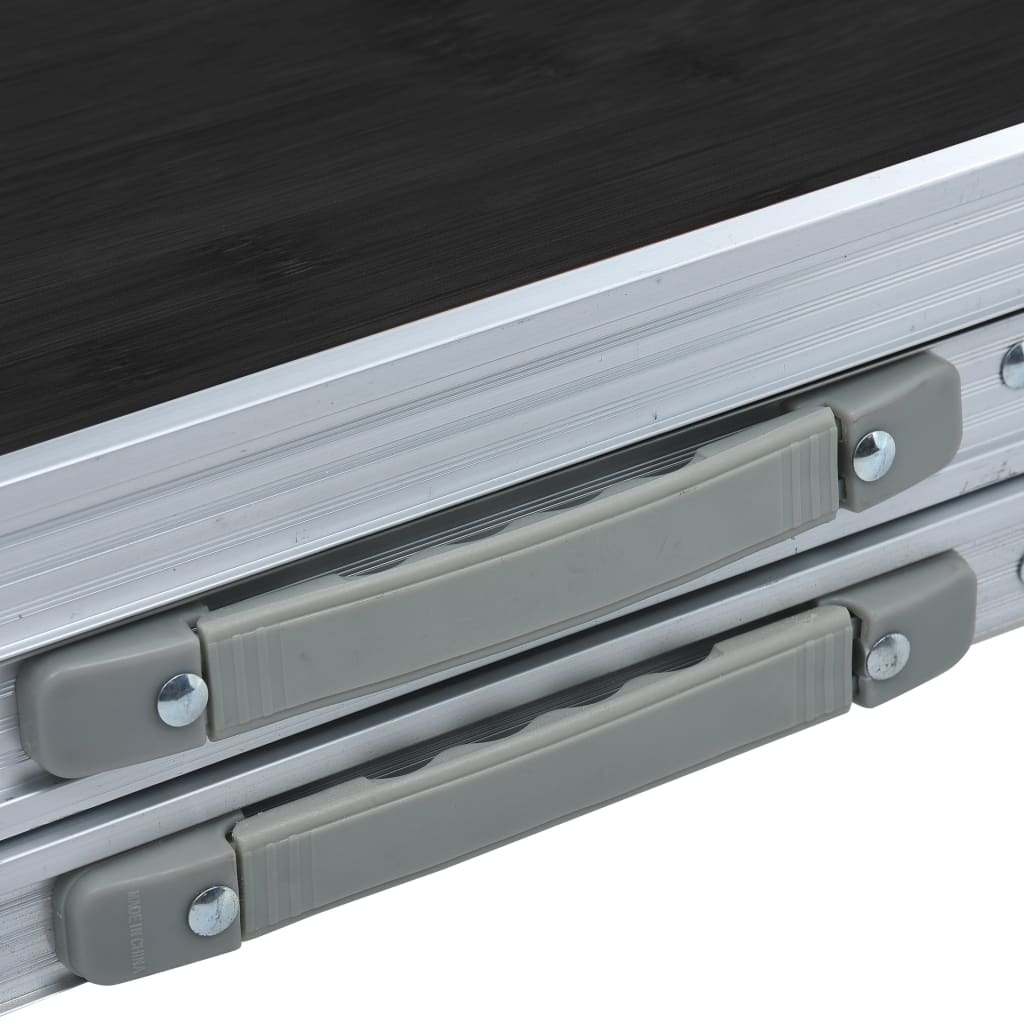 Klappbarer Campingtisch Grau Aluminium 180 x 60 cm