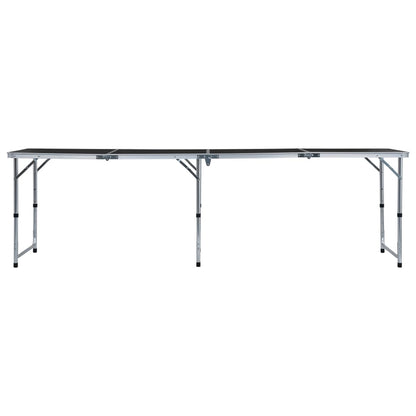 Klappbarer Campingtisch Grau Aluminium 240 x 60 cm