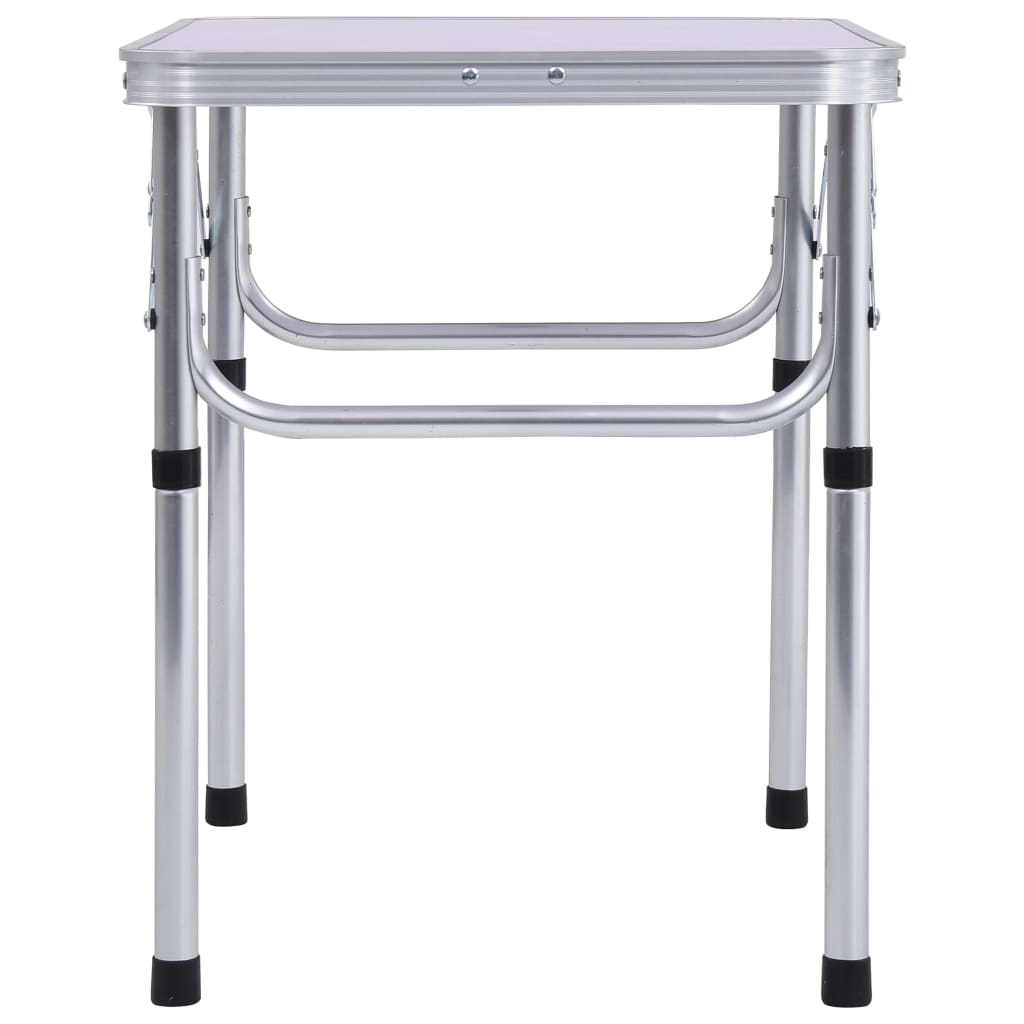 Klappbarer Campingtisch Weiß Aluminium 60x45 cm