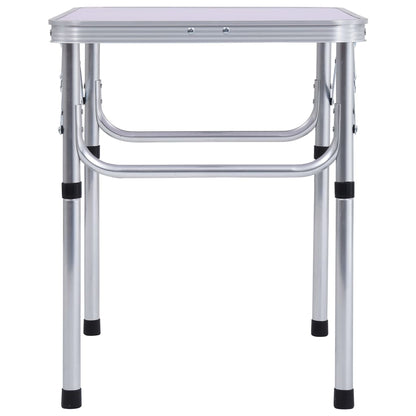 Klappbarer Campingtisch Weiß Aluminium 60x45 cm