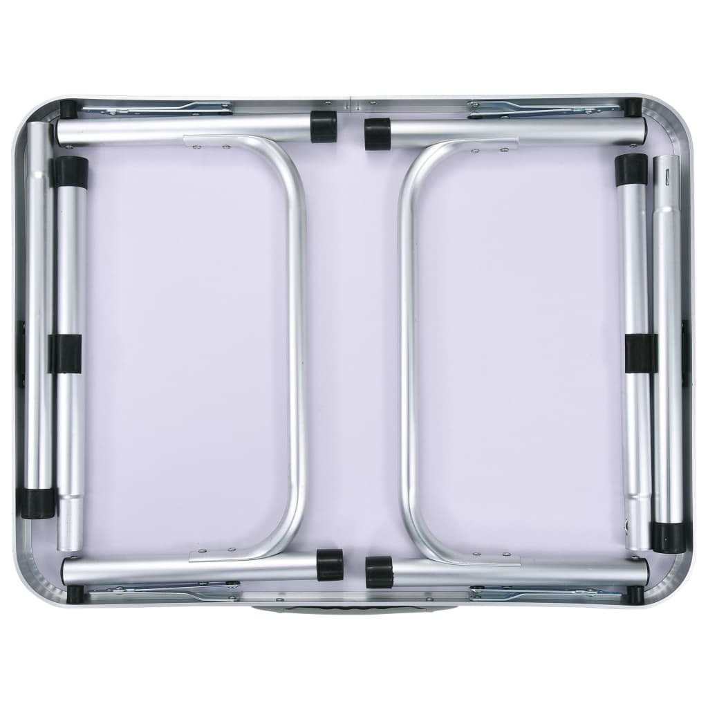Klappbarer Campingtisch Weiß Aluminium 60x45 cm