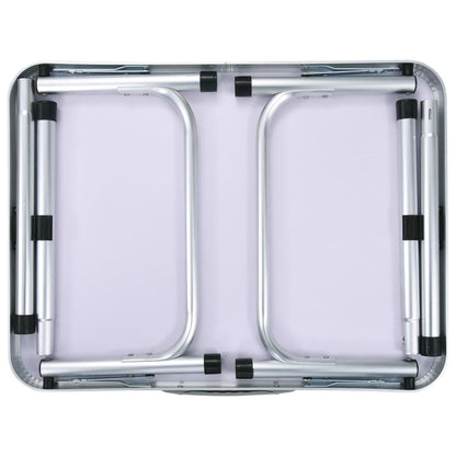Klappbarer Campingtisch Weiß Aluminium 60x45 cm
