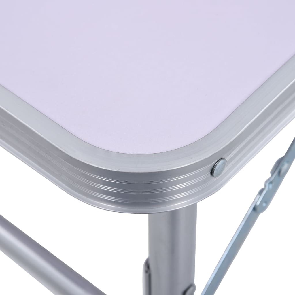 Klappbarer Campingtisch Weiß Aluminium 60x45 cm