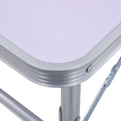 Klappbarer Campingtisch Weiß Aluminium 60x45 cm