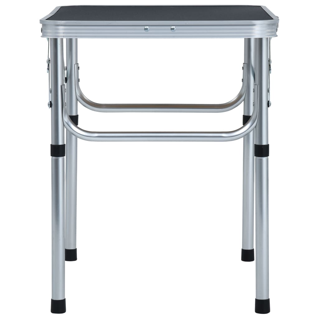 Klappbarer Campingtisch Grau Aluminium 60x45 cm