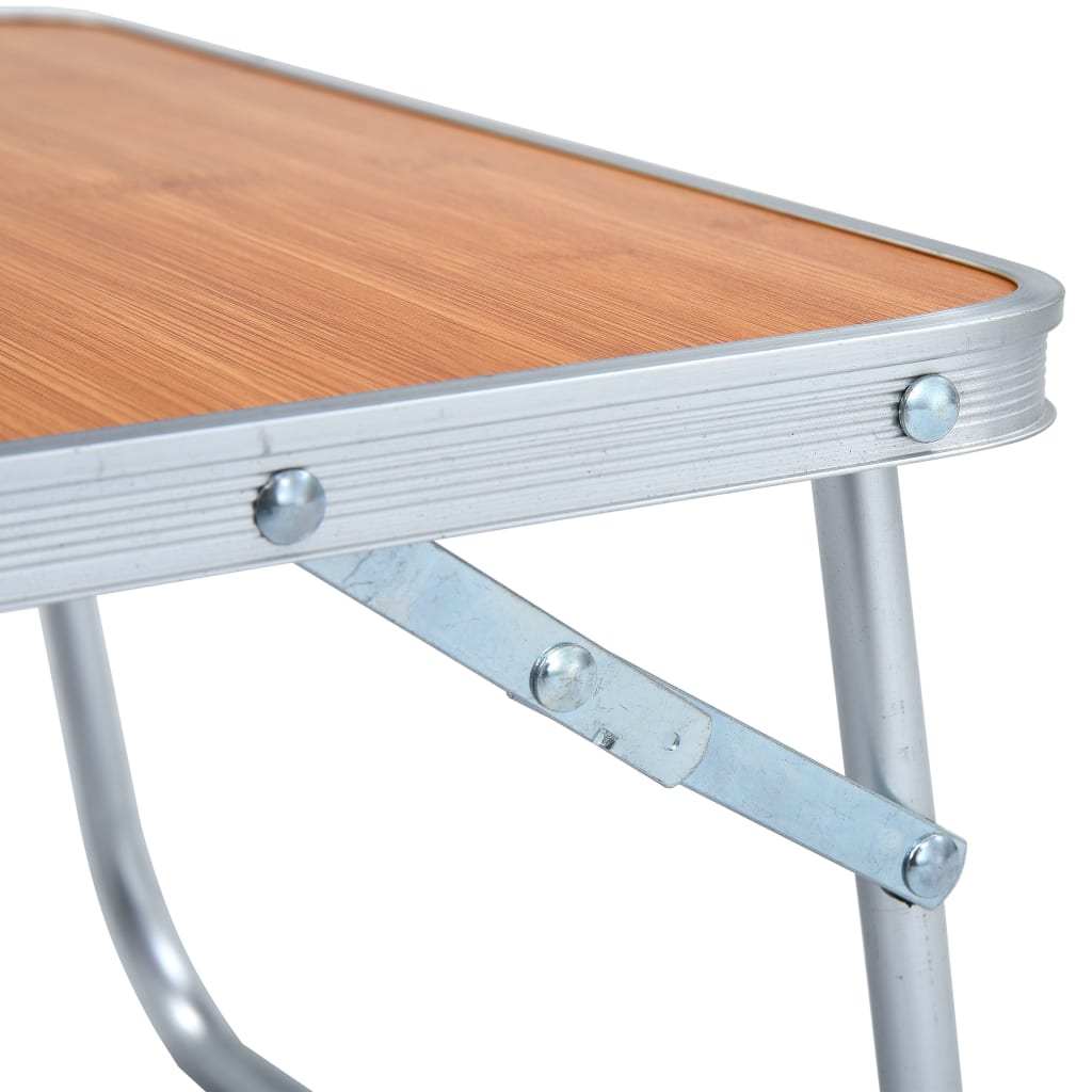 Klappbarer Campingtisch Braun Aluminium 60 x 40 cm