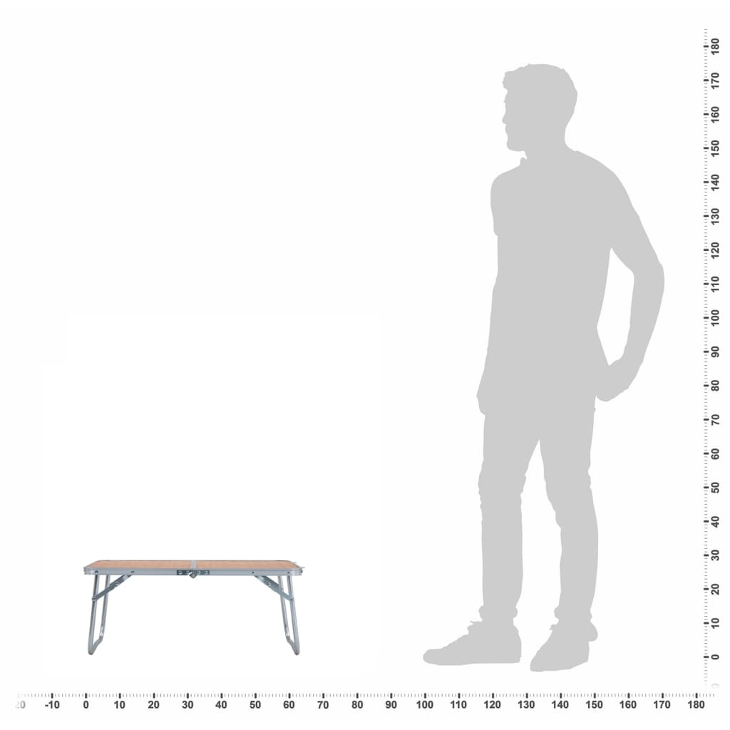 Klappbarer Campingtisch Braun Aluminium 60 x 40 cm
