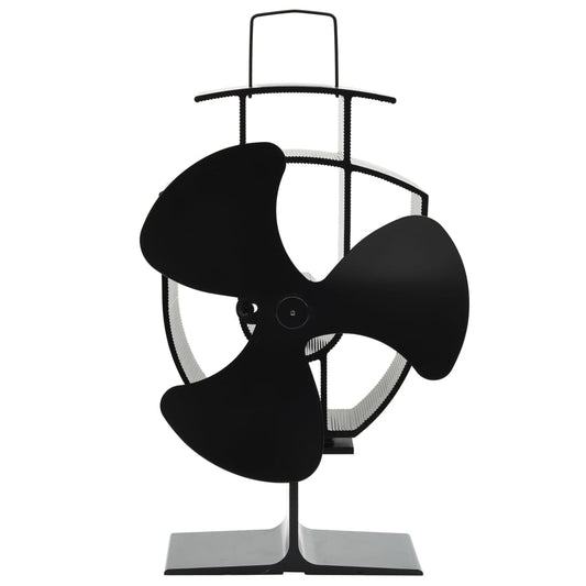 Ofenventilator Wärmebetrieben 3 Blätter Schwarz