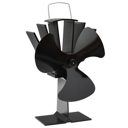 Ofenventilator Wärmebetrieben 3 Blätter Schwarz