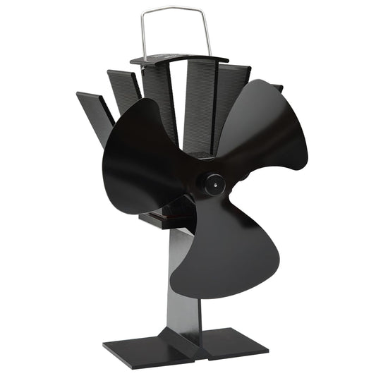 Ofenventilator Wärmebetrieben 3 Blätter Schwarz