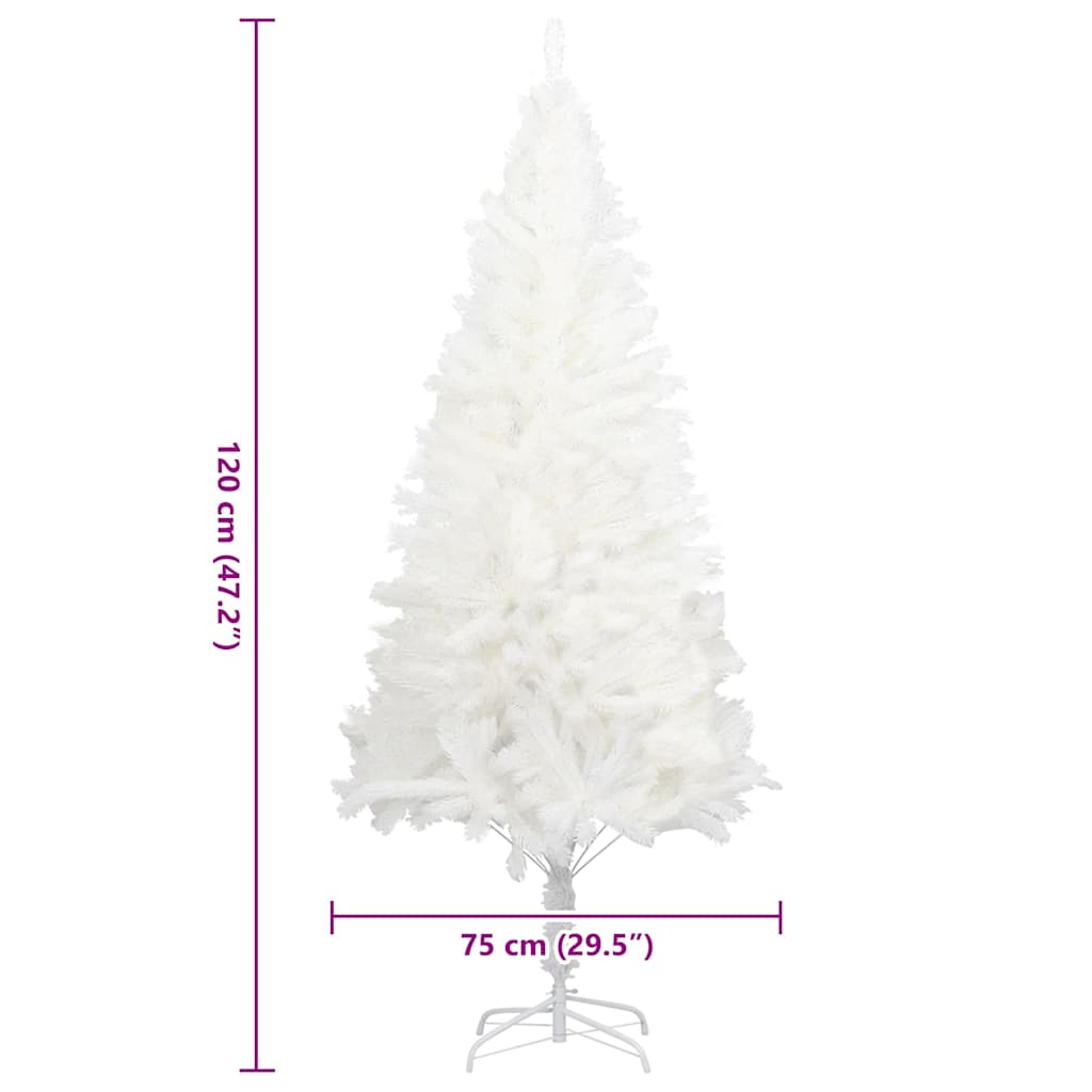 Künstlicher Weihnachtsbaum Naturgetreue Nadeln Weiß 120 cm